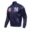 NY Yankees City Arch Navy Satin Bomber Jacket Side