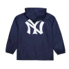 NY Yankees Coaches Navy Windbreaker Hooded Jacket For Sale