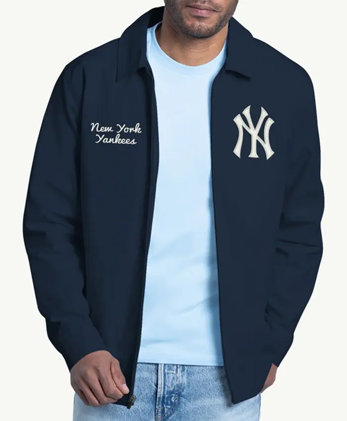 NY Yankees Franchise Navy Full Zip Jacket