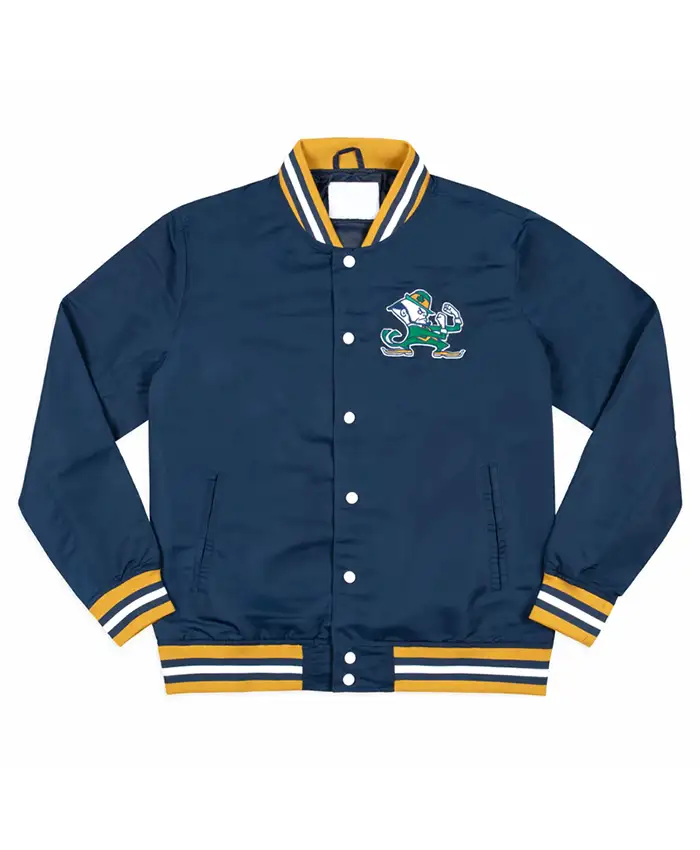Notre Dame Fighting Irish Script Blue Bomber Jacket