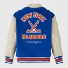 OVO New York Islanders Blue & Beige Varsity Jacket Back
