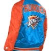 Â Oklahoma City Thunder Inductee Blue and Orange Full-Snap Satin Varsity Jacket