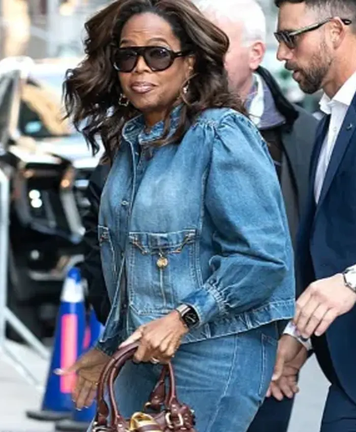 Oprah Winfrey NYC 2026 Denim Jacket side pose