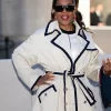 Oprah Winfrey Paris Fashion Week 2026 Contrast Trim Coat For Sale