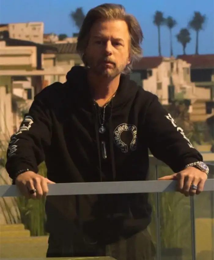 Outcome David Spade Black Hooded Jacket