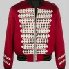 BTS Jimin red satin bomber jacket