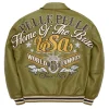 Pelle Pelle Stars And Stripes Green Leather Jacket For Sale