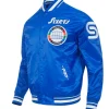 Philadelphia 76ERS City Edition 24-25 Blue Satin Jacket Side