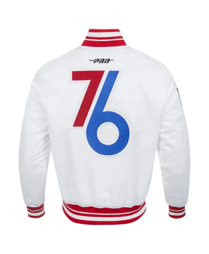 Philadelphia 76ERS City Edition 24-25 White Satin Jacket Back