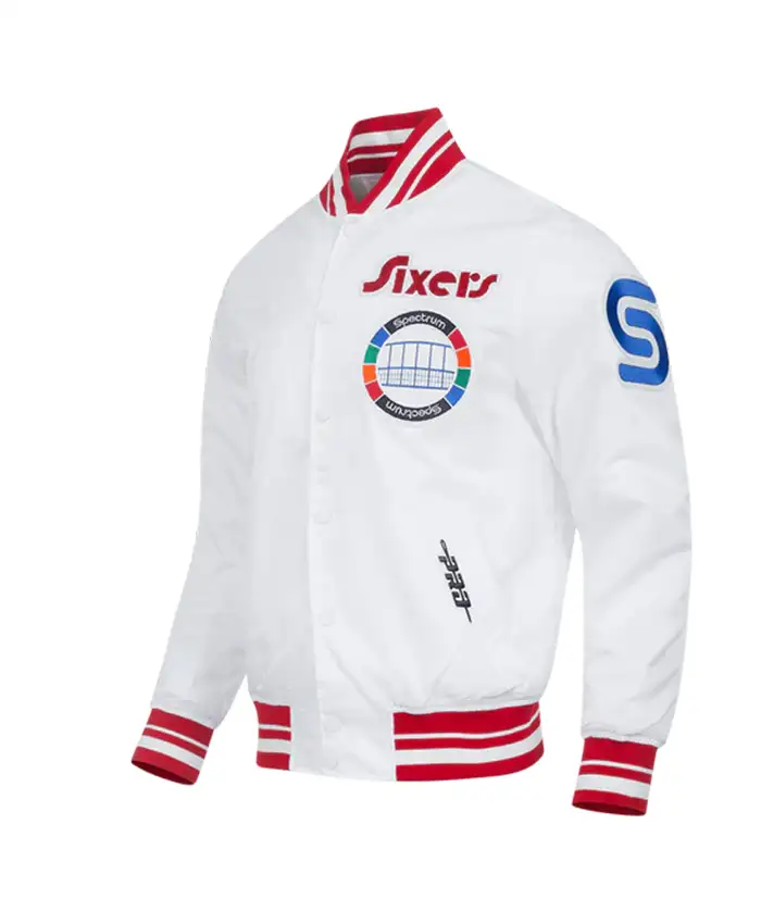 Philadelphia 76ERS City Edition 24-25 White Satin Jacket Side