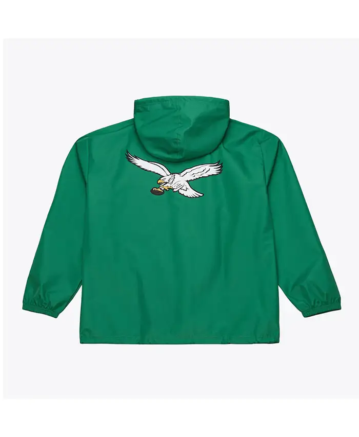 Philadelphia Eagles Coaches Green Windbreaker Hooded Jacket For Sale