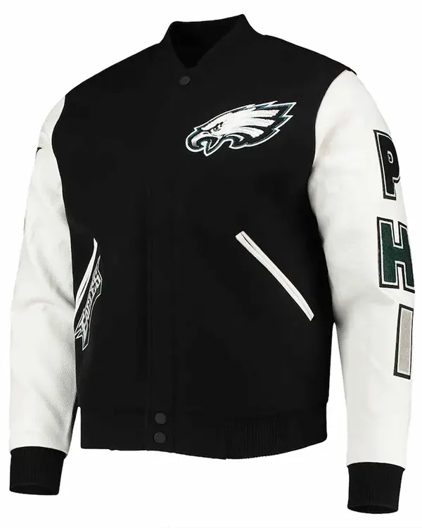 Philadelphia Eagles Varsity Two Tone Black And White Jacket
