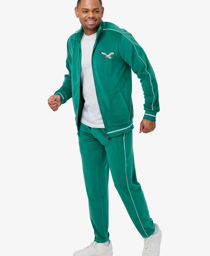 Philadelphia Eagles Velour Green Tracksuit