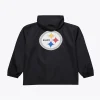 Pittsburgh Steelers Coaches Black Windbreaker Hooded Jacket For Sale