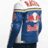 Red Bull F1 Inspired Leather Biker Jacket Back