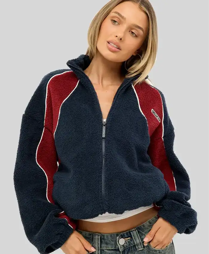 Rusty Two Tides Sherpa Fleece Jacket For Sale