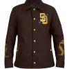 San Diego Padres New Era x Rotulos Bautista Brown Full-Snap Coaches Jacket Front