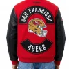 San Francisco 49ers Born For Sport Red and Black Bomber Jacket Back