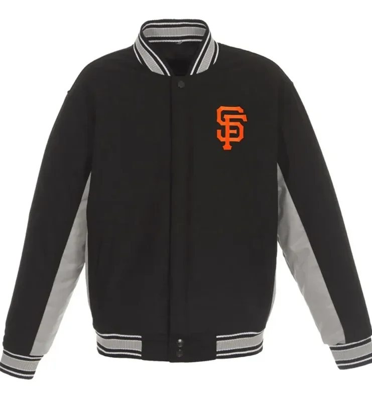 San Francisco Giants Gray & Black Varsity Wool Jacket