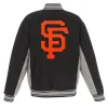 San Francisco Giants Gray & Black Varsity Wool Jacket For Sale