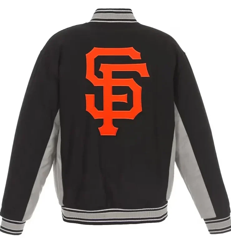 San Francisco Giants Gray & Black Varsity Wool Jacket For Sale