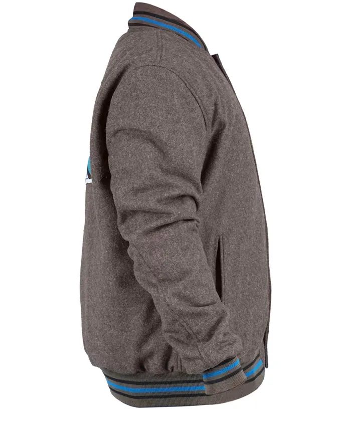 San Jose Sharks Gray Varsity Wool Jacket Right