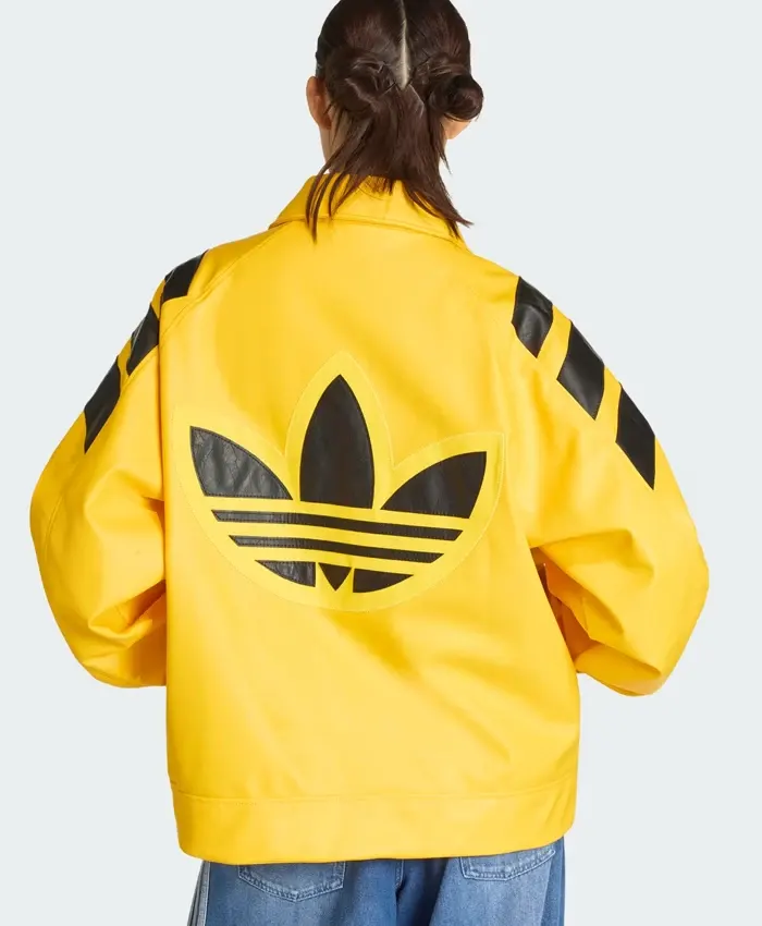 Santiago Pleather Jacket Yellow Back