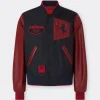 Scuderia Ferrari Q-Cycle Nylon & Leather Bomber Jacket