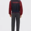 Scuderia Ferrari Q-Cycle Nylon & Leather Bomber Jacket Back