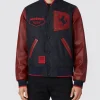 Scuderia Ferrari Q-Cycle Nylon & Leather Bomber Jacket Front