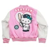 Seattle Mariners Youth Hello Kitty Reversible Pink Varsity Jacket