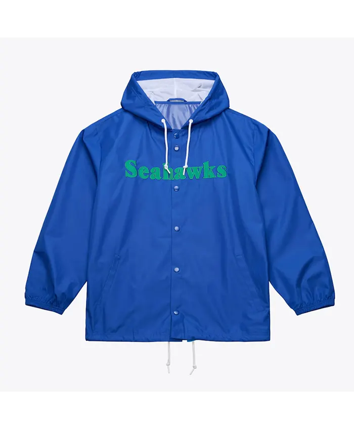 Seattle Seahawks Coaches Royal Windbreaker Hooded Jacket