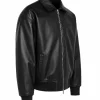 Adidas Premium Essentials Leather Bomber Jacket For Sale