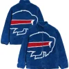Shop Buffalo Bills Chalk Line Big Logo Full Zip Up Blue Sherpa Jacket