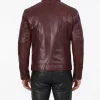 Shop Mens Real Leather Biker Style Burgundy Jacket