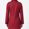 Shop The Scarlet Peacoat Womens Double-Breasted Classic Red Wool