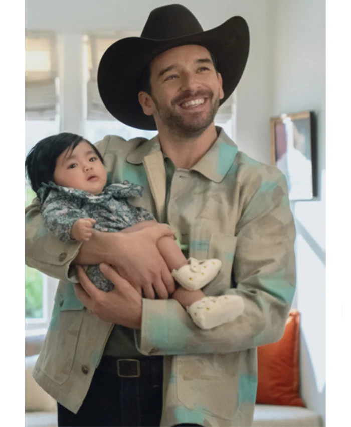 Michael Urie printed field jacket from Shrinking