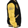 Southern UnivSouthern University Full-Snap Black and Gold Varsity Wool Leather Jacketersity Full-Snap Black and Gold Varsity Wool Leather Jacket Right