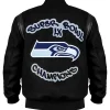 Super Bowl LX Champions Parade Seattle Seahawks Julian Love Black Varsity Jacket