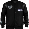 Super Bowl LX Champions Seattle Seahawks Julian Love Parade Black Varsity Jacket