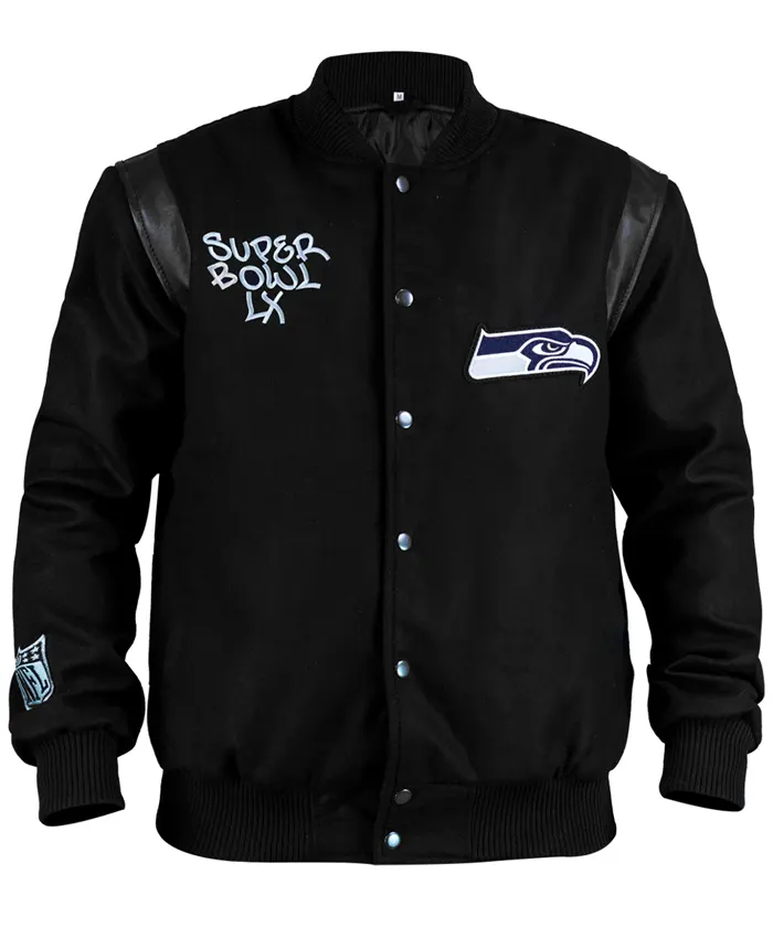 Super Bowl LX Champions Seattle Seahawks Julian Love Parade Black Varsity Jacket