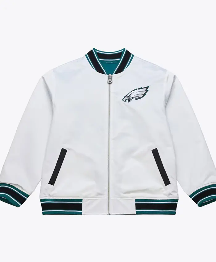 Super Bowl LX Philadelphia Eagles Varsity Jacket White