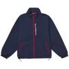 Supreme Contrast Zip Track Jacket Navy Blue Front