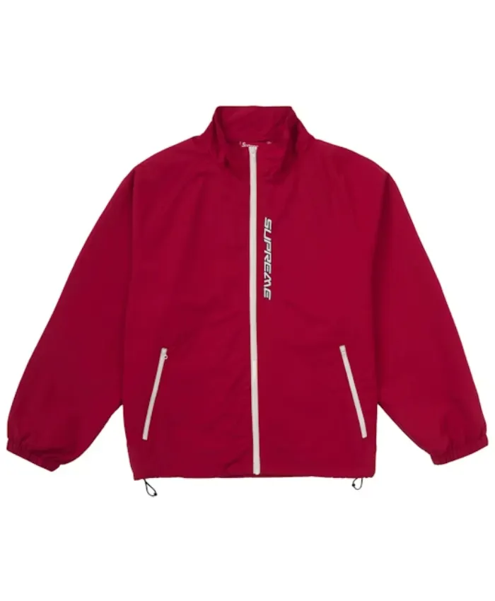 Supreme Contrast Zip Track Jacket Red Front