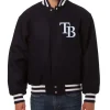 Tampa Bay Rays Full-Snap Wool Varsity Jacket Black