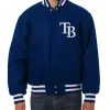 Tampa Bay Rays Full-Snap Wool Varsity Jacket Blue