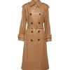 Taylor Swift Brown Leather Trench Coat Front