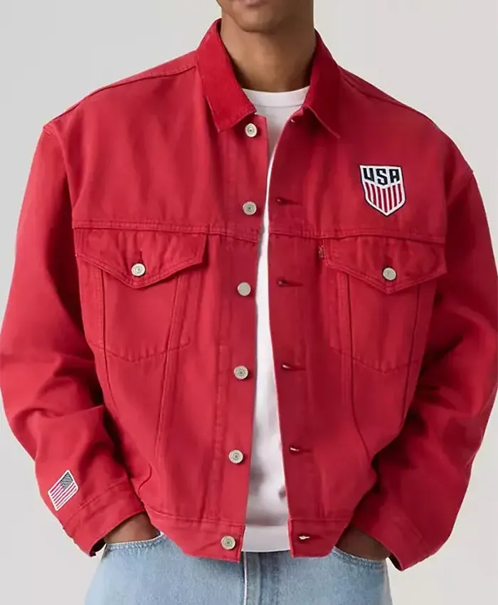 The Best Of U.S. Soccer Type III Red Trucker Jacket For Sale