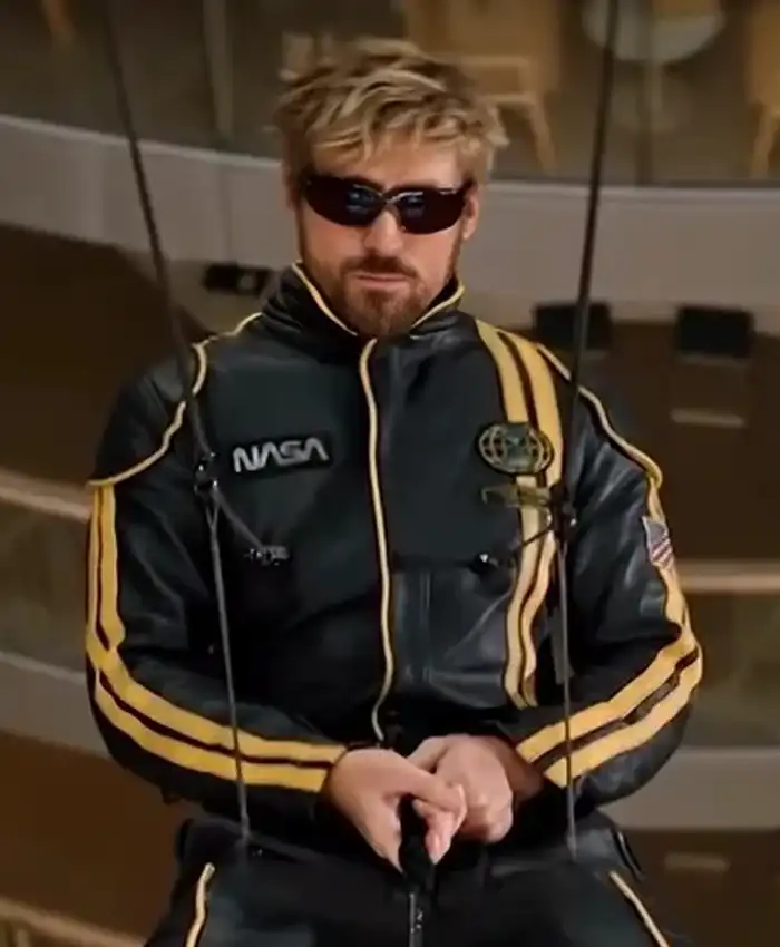 The Fall Guy Ryan Gosling NASA Leather Jacket Front