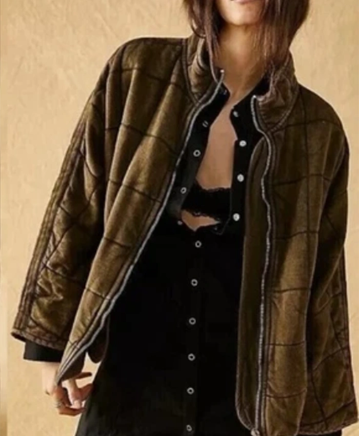 The Miniature Wife S01 Steffy Brown Quilted Jacket For Sale